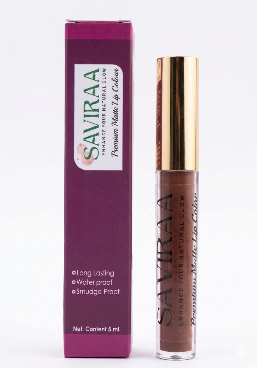 SAVIRAA Premium Matte Lip Color – Brown Nude, Long Lasting & Smudge-Proof, 5ml
