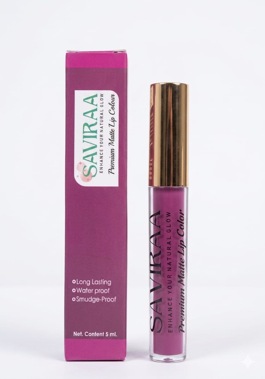SAVIRAA Premium Matte Lip Color – Mauve Pink, Long Lasting & Smudge-Proof, 5ml
