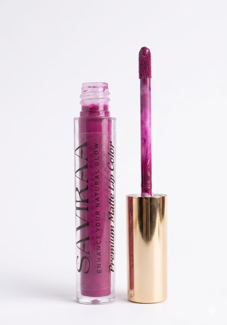 SAVIRAA Premium Matte Lip Color – Berry Plum, Long Lasting & Smudge-Proof