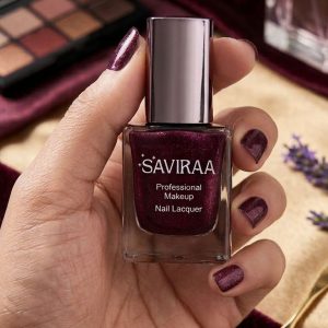SAVIRAA Professional Makeup Nail Lacquer – Deep Burgundy Shimmer