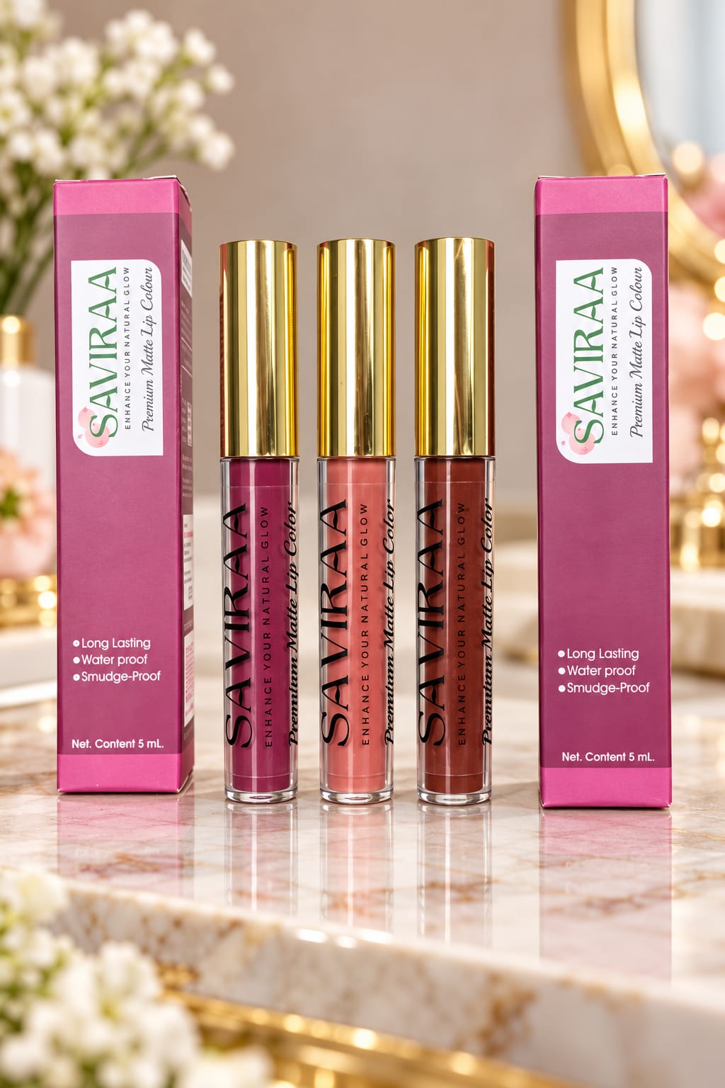SAVIRAA Premium Matte Lip Colour – Long-Lasting Liquid Lipstick