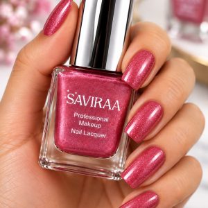 SAVIRAA Professional Makeup Nail Lacquer – Purple Glitter Nail Polish